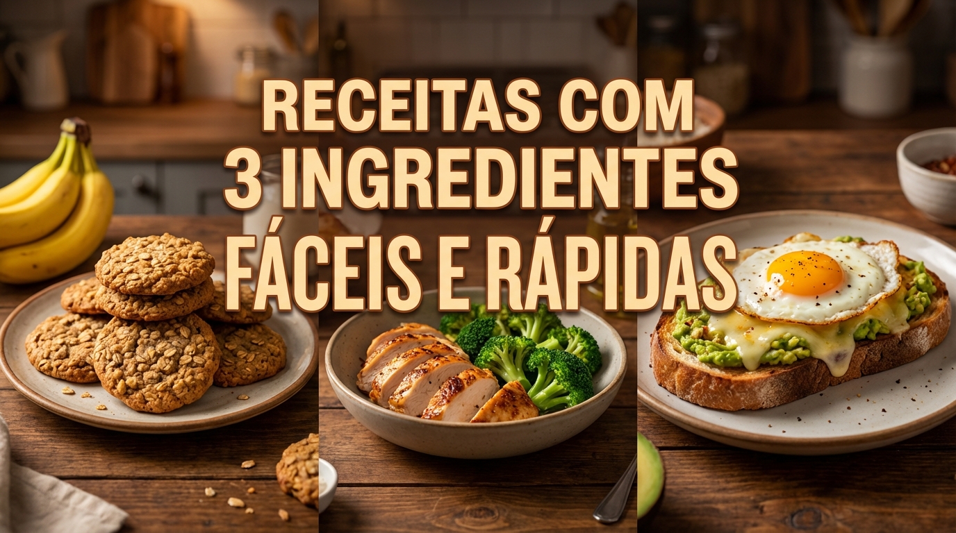15 Receitas com 3 Ingredientes Fáceis e Rápidas