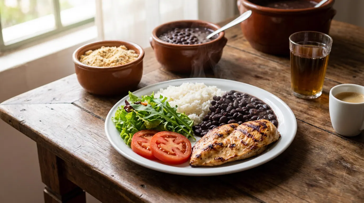 Almoços simples e gostosos para todos os dias com arroz feijão e frango