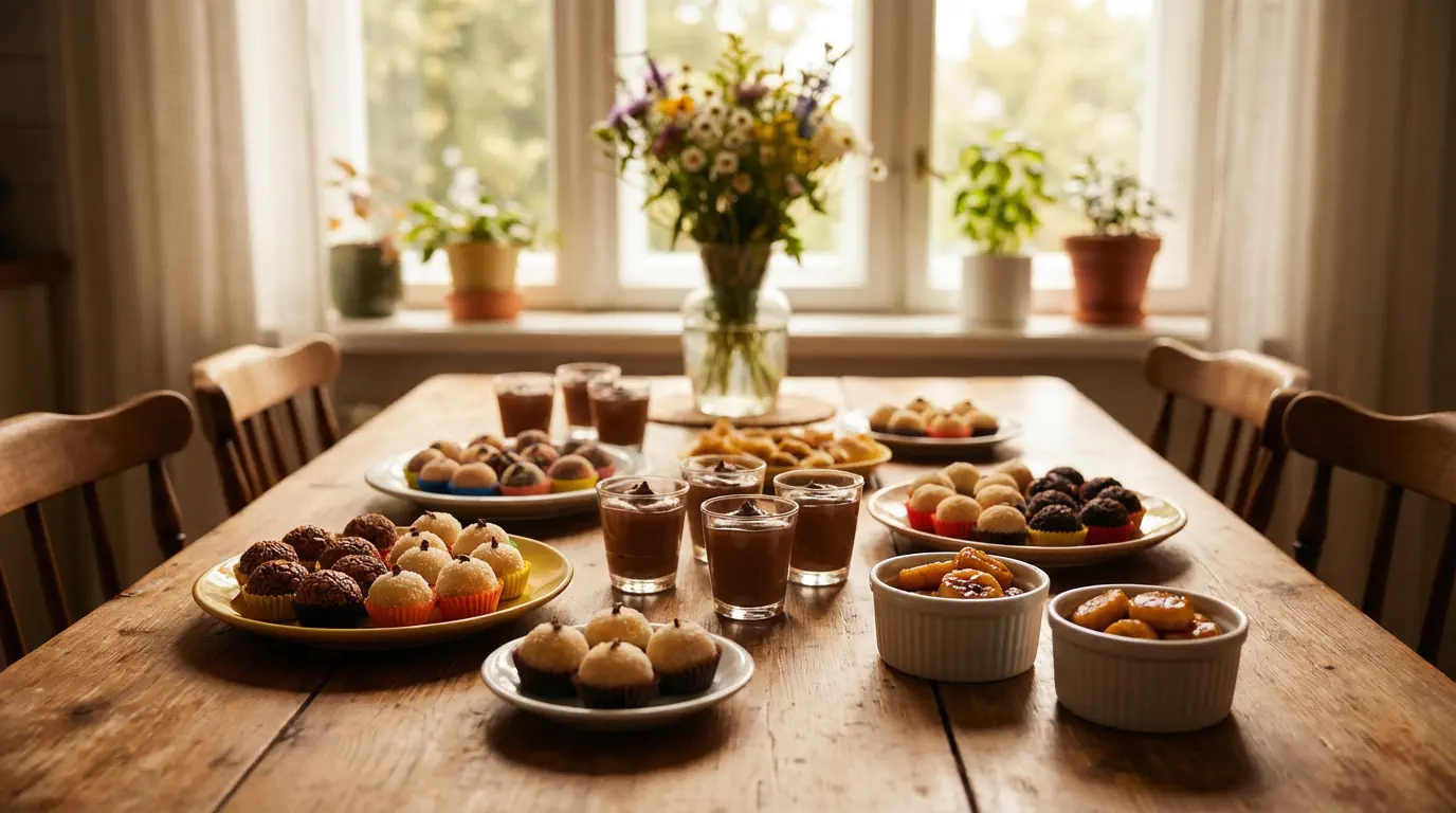 doces rápidos para fazer em casa sendo preparados com ingredientes simples