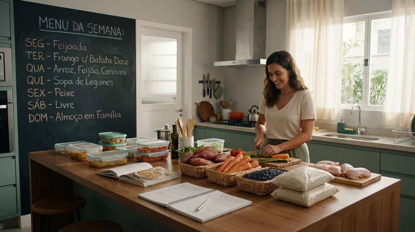 economizar na cozinha com alimentos frescos e organizados