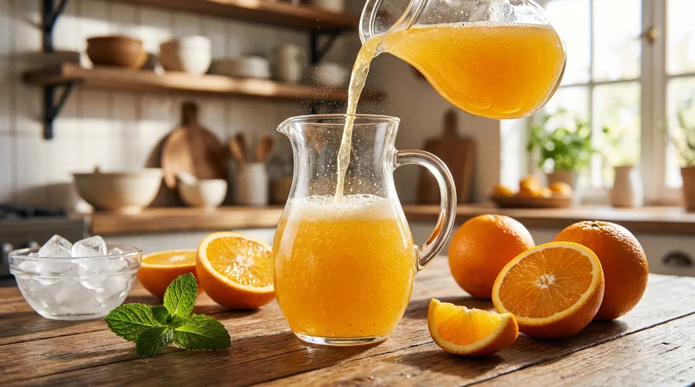 fanta caseira gelada servida em copo