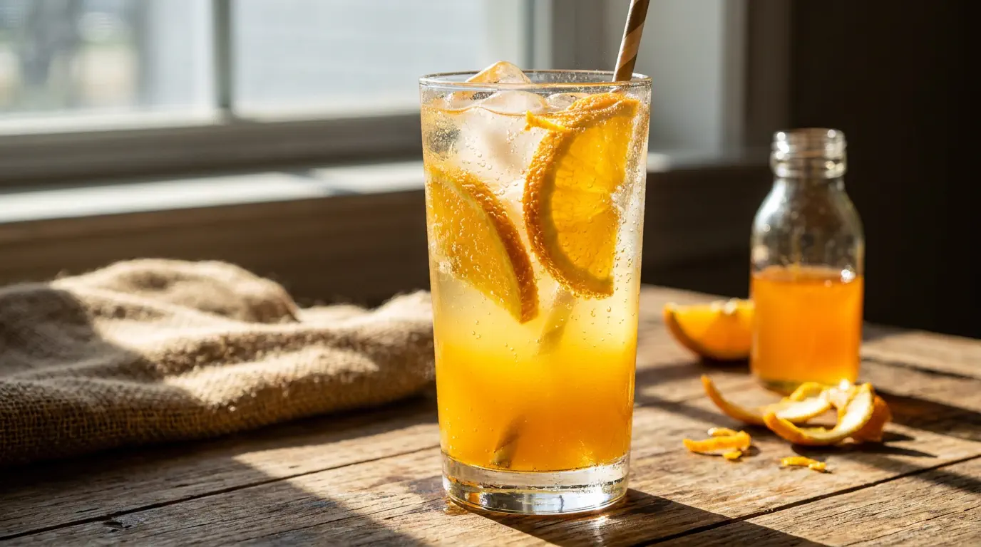 fanta caseira saudável com sabor de laranja