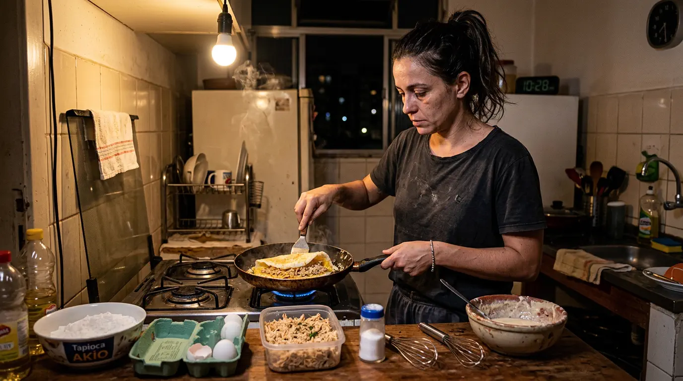 jantar barato e fácil servido em mesa simples e acolhedora