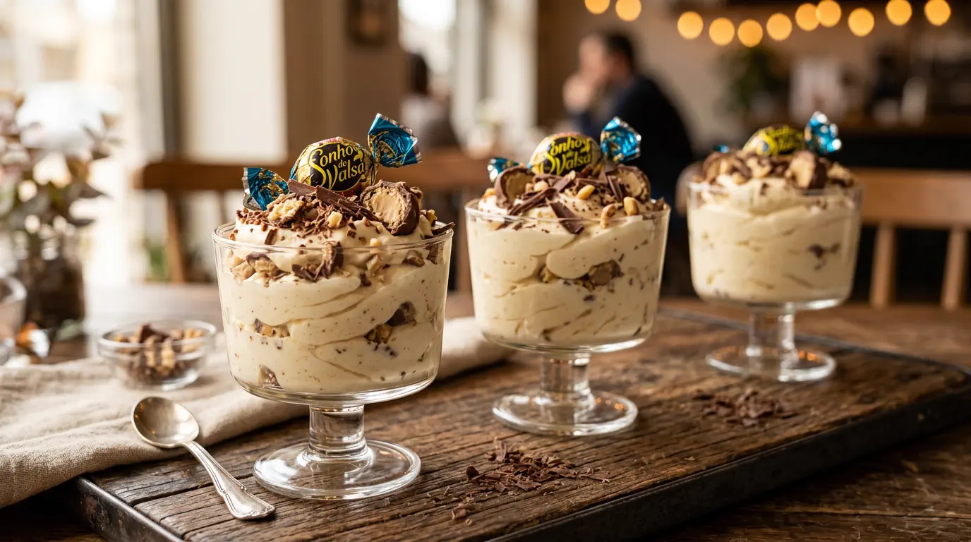 sobremesa mousse de leite condensado com Sonho de Valsa