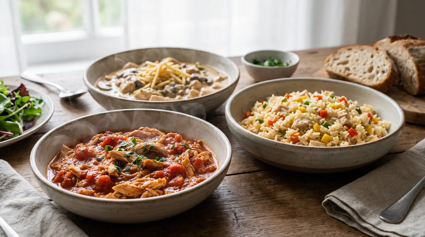 Receitas com frango baratas e saborosas com frango desfiado e legumes