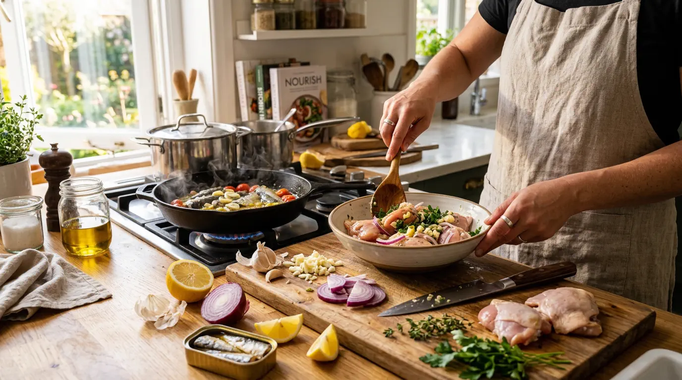 receitas com poucos ingredientes e muito sabor em pratos coloridos