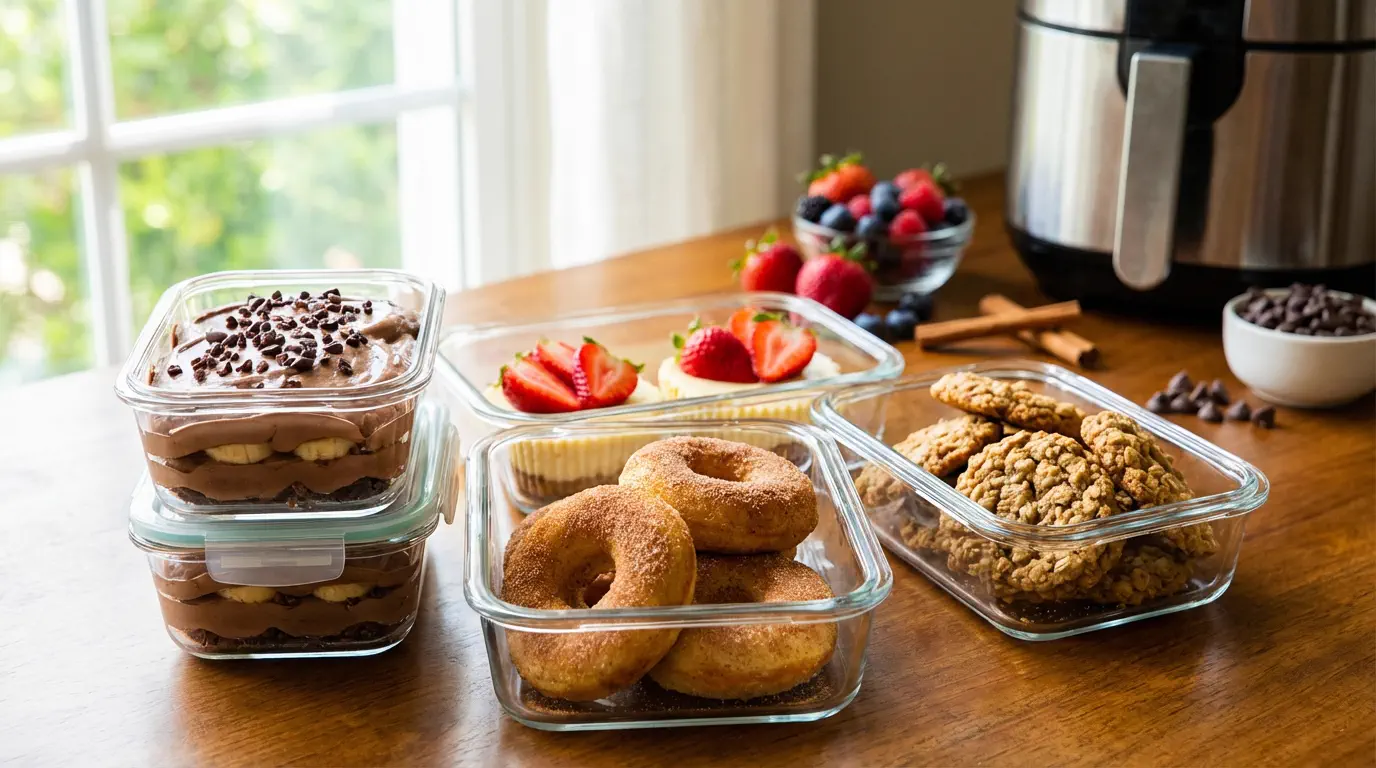 Receitas doces na Air Fryer com bolos de cenoura e mini cheesecakes