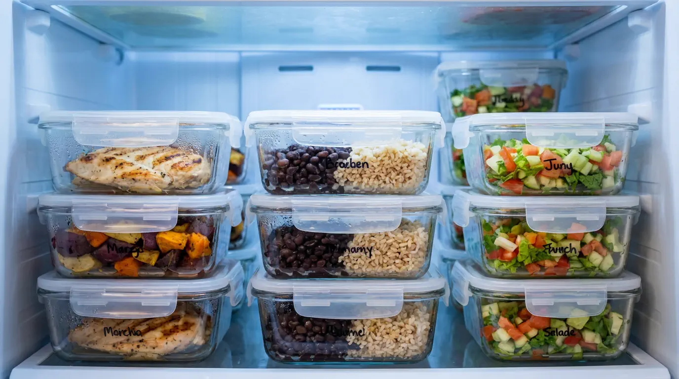 receitas práticas para a semana toda sendo preparadas em lote