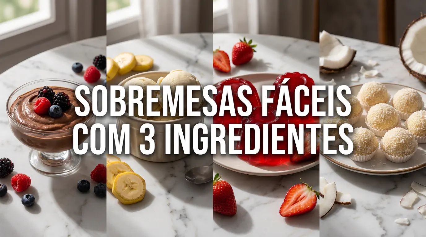 15 Sobremesas Fáceis com 3 Ingredientes